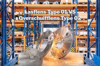 afbeelding Vlakke lasflens Type 01 versus Overschuifflens Type 02